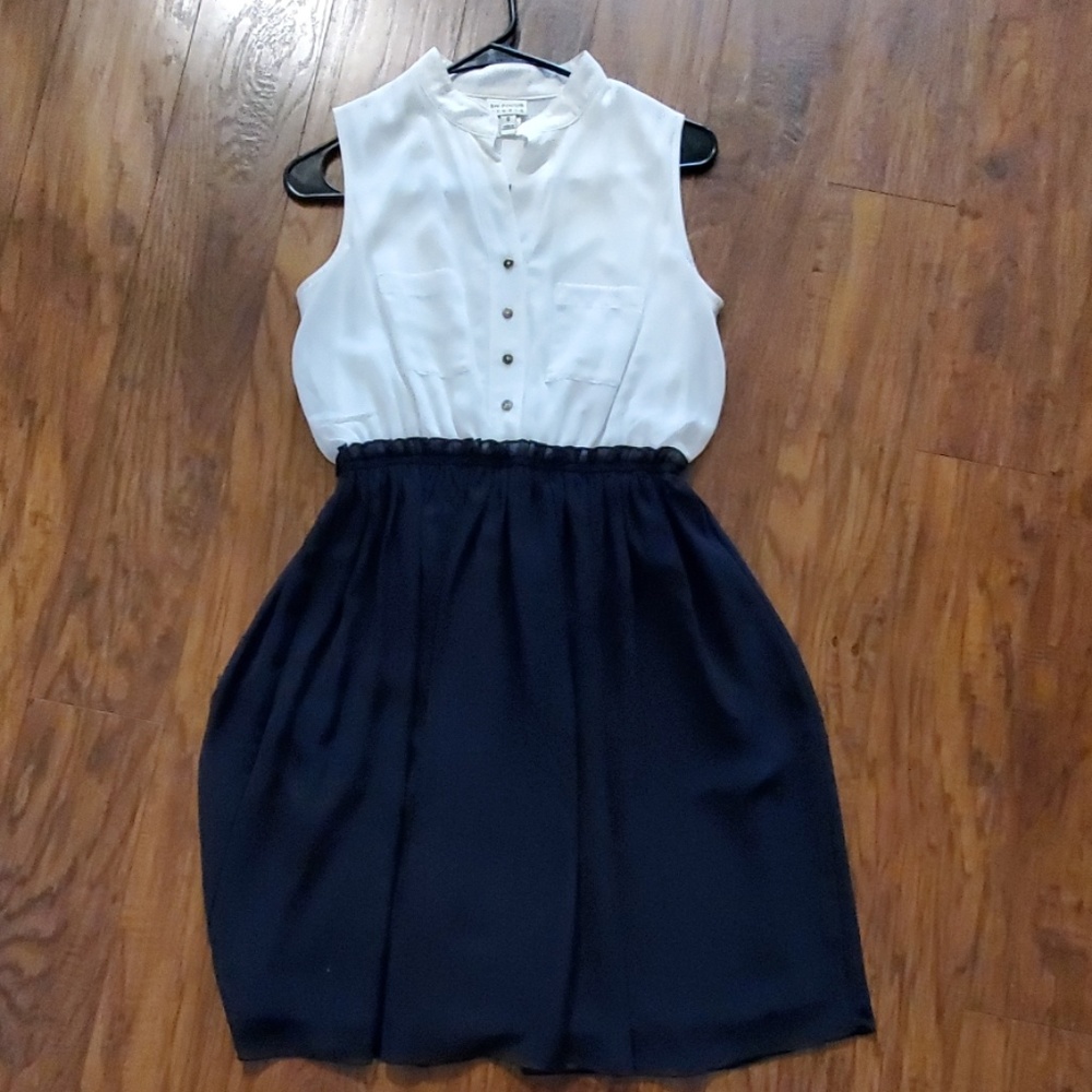 Blue and white dress